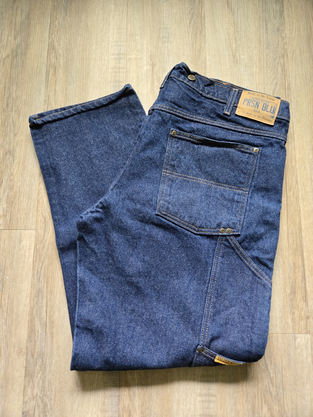 Men's Straight-Leg Denim Jeans in Deep Blue